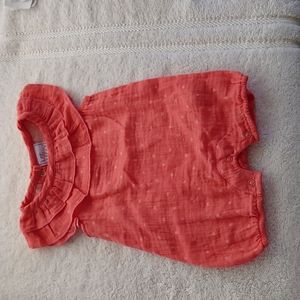 just Lizzy peach orange sherbet polka dot romper 3 months 100% cotton